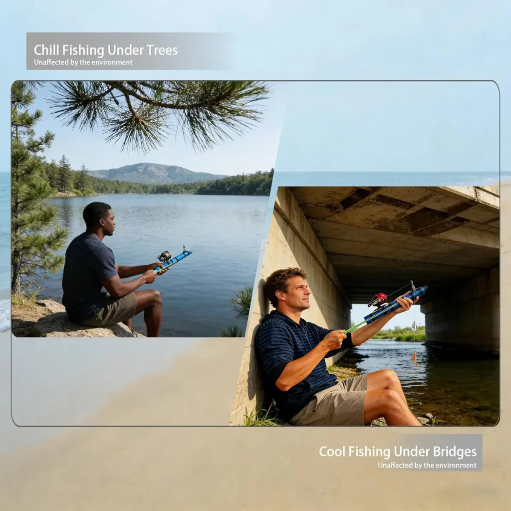 2-in-1 Collapsible Fishing Rod & Bait Launcher Kit