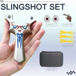 Tactical fiber-optic aiming slingshot