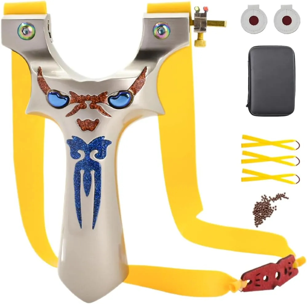 Tactical fiber-optic aiming slingshot