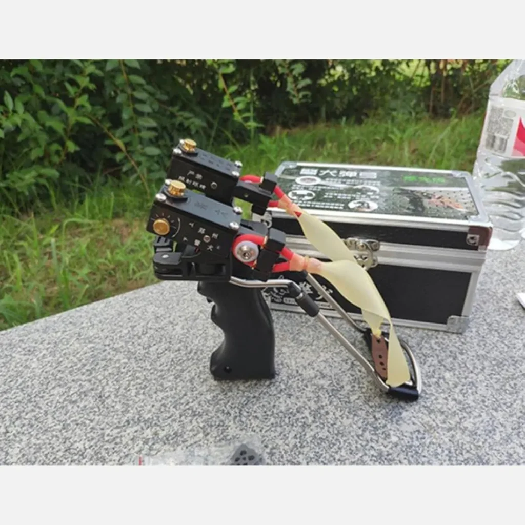 Compact Telescopic Slingshot with Red Laser