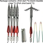 Stainless Fish Dart Set – 5 Arrows, Storage Box & 2 Bands
