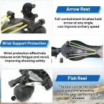 A fishing bow with a reel and wrist support
