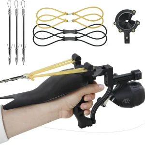 A fishing bow with a reel and wrist support