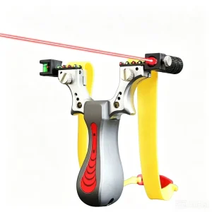 Compact Metal Slingshot with Red Laser Sight & Aim Mirror