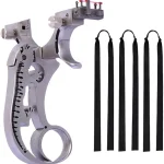 Lizard-Grip Stainless Slingshot Set – Fiber-Optic Sight, 5 Bands & Case