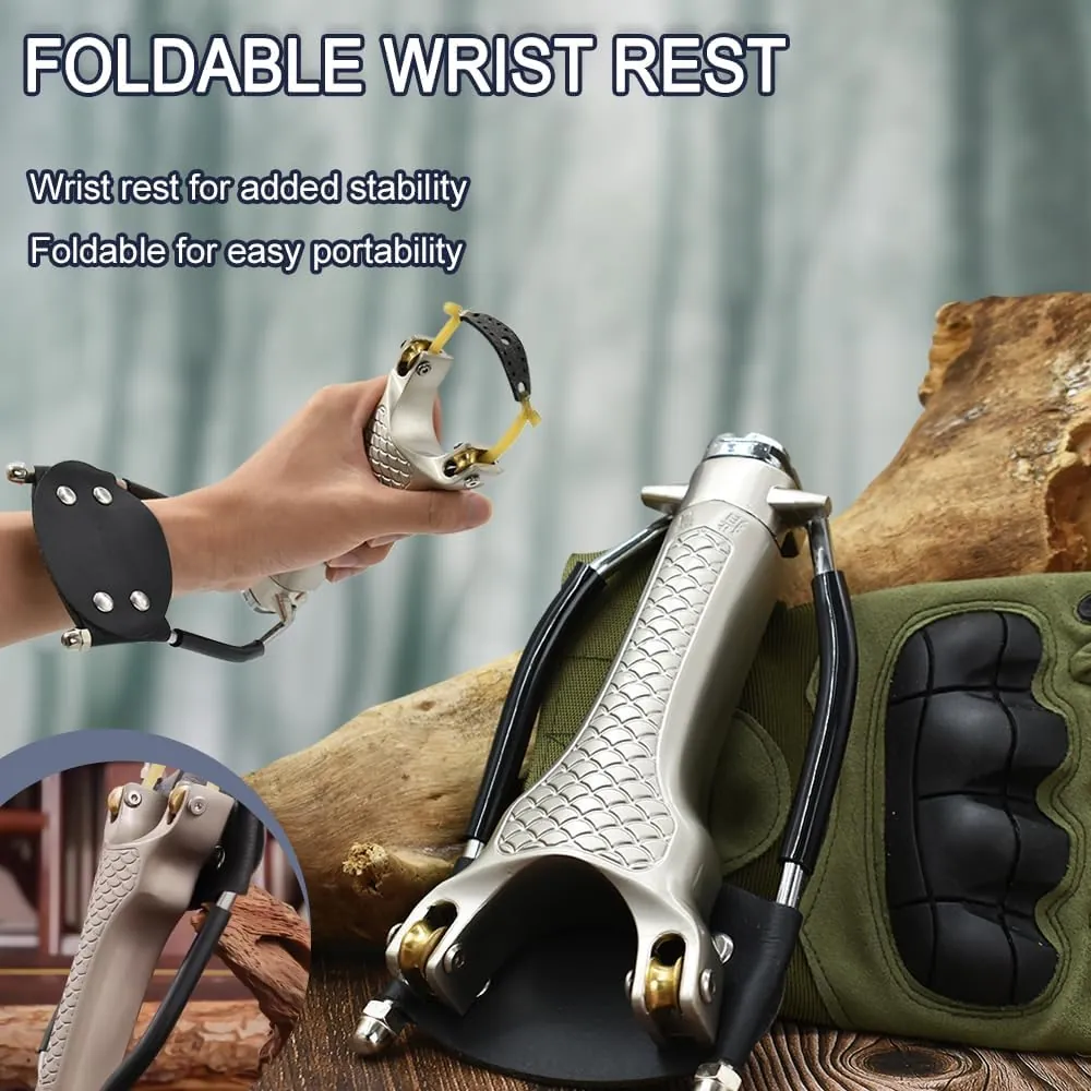 Stainless steel pulley wrist guard slingshot