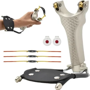 Stainless steel pulley wrist guard slingshot