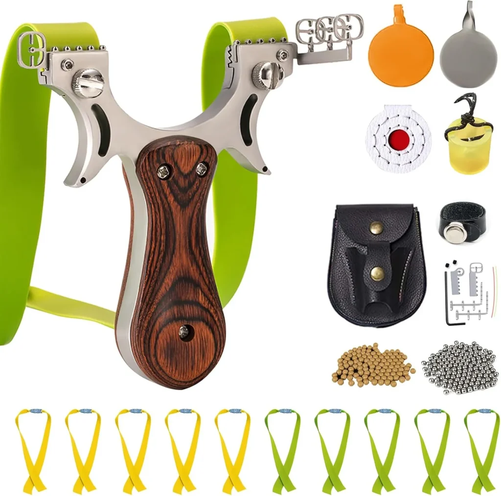 Complete Slingshot Starter Kit – 100 Ammo Balls, 10 Bands, Targets & Pouch