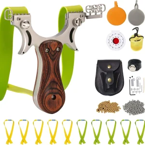 Complete Slingshot Starter Kit – 100 Ammo Balls, 10 Bands, Targets & Pouch