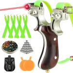 Infrared wooden handle stainless steel slingshot