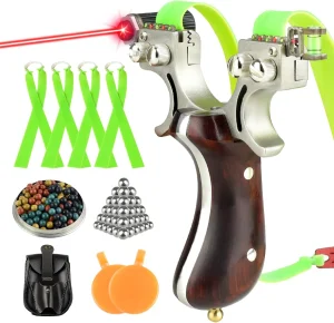 Infrared wooden handle stainless steel slingshot