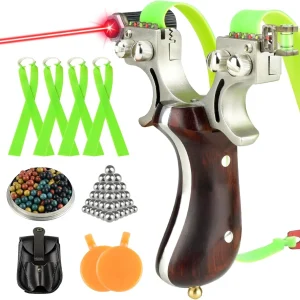 Infrared wooden handle stainless steel slingshot