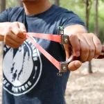 Wood-Handle Stainless Flat-Band Slingshot Set