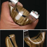 Wood-grain metal core slingshot set