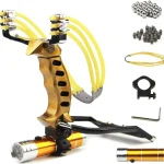Handheld flashlight wristbow launcher