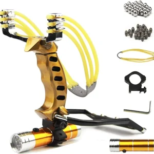 Handheld flashlight wristbow launcher