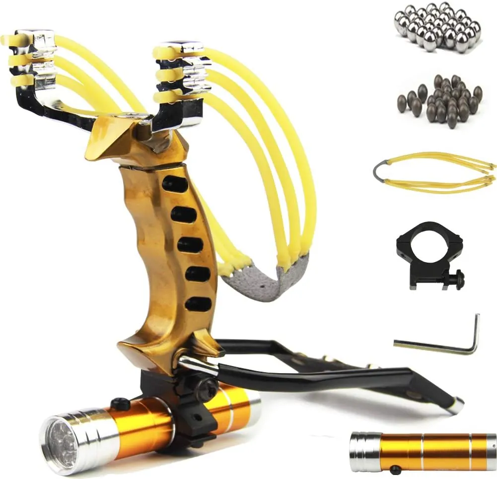 Handheld flashlight wristbow launcher