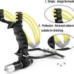 Handheld flashlight-equipped stainless steel slingshot