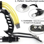 Handheld flashlight-equipped stainless steel slingshot